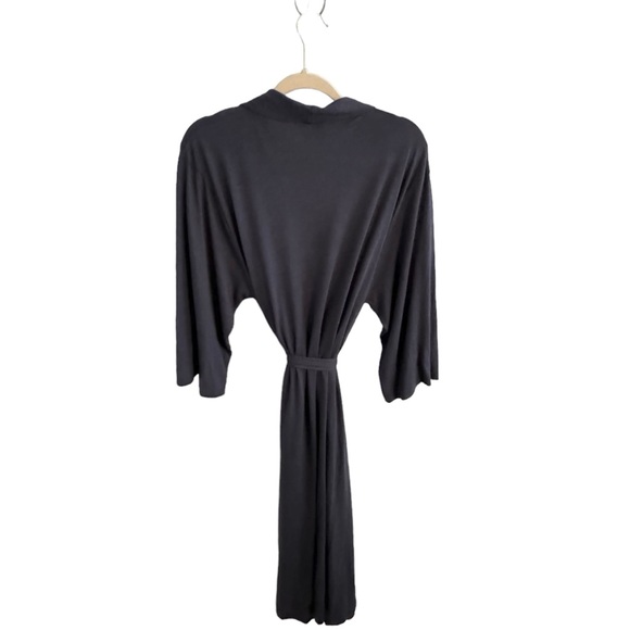 Natori Heathered Blue Wrap Bath Robe - Picture 2 of 3